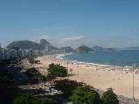 La playa de Copacabana en Ro de Janeiro, el Brasil